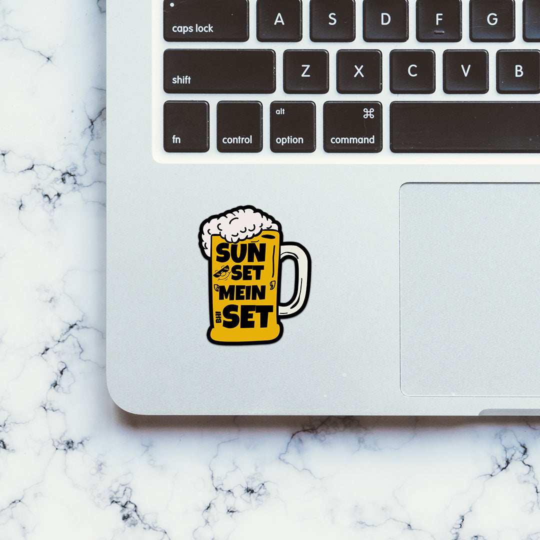 Sunset Mein Bhi Set Sticker waterproof vinyl decal for laptop, bike, car & bottle