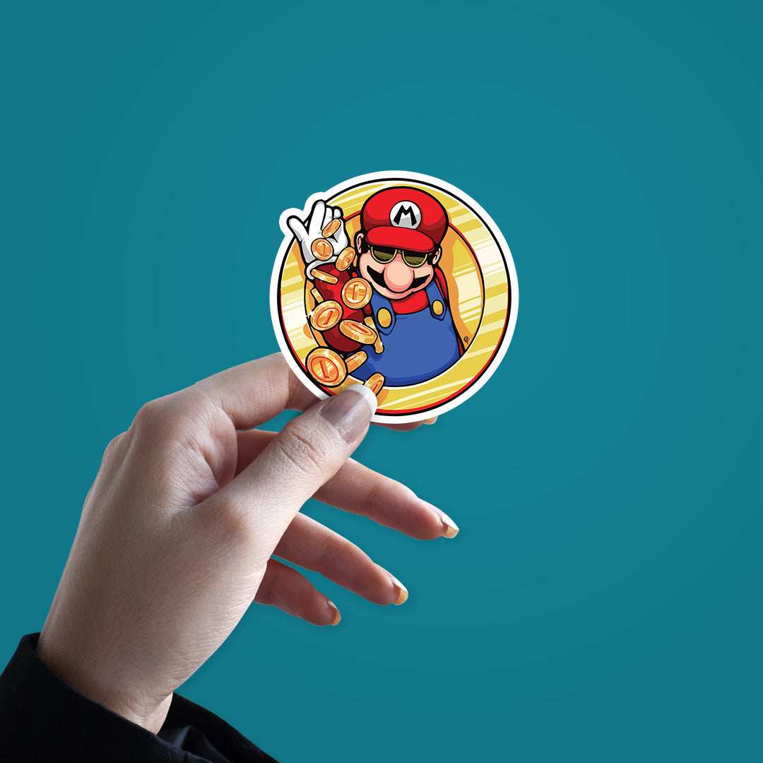 Super Mario Sticker waterproof vinyl decal for laptop, bike, car & bottle