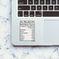 Surgeon Nutrition Facts Sticker waterproof vinyl decal for laptop, bike, car & bottle
