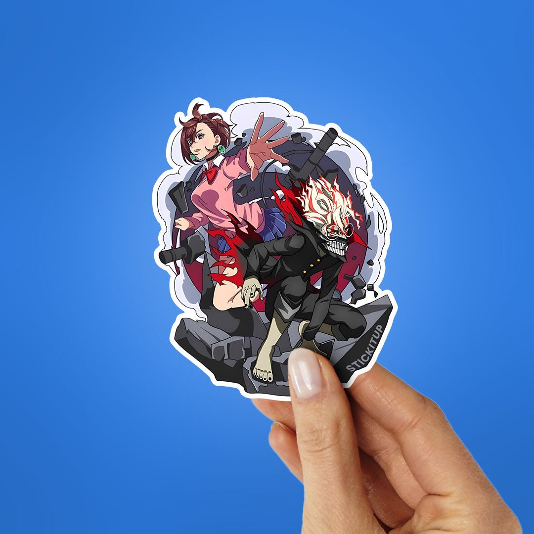 Takakura & Ayase Sticker waterproof vinyl decal for laptop, bike, car & bottle