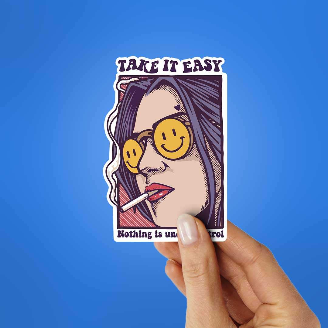 Take It Easy Sticker waterproof vinyl decal for laptop, bike, car & bottle