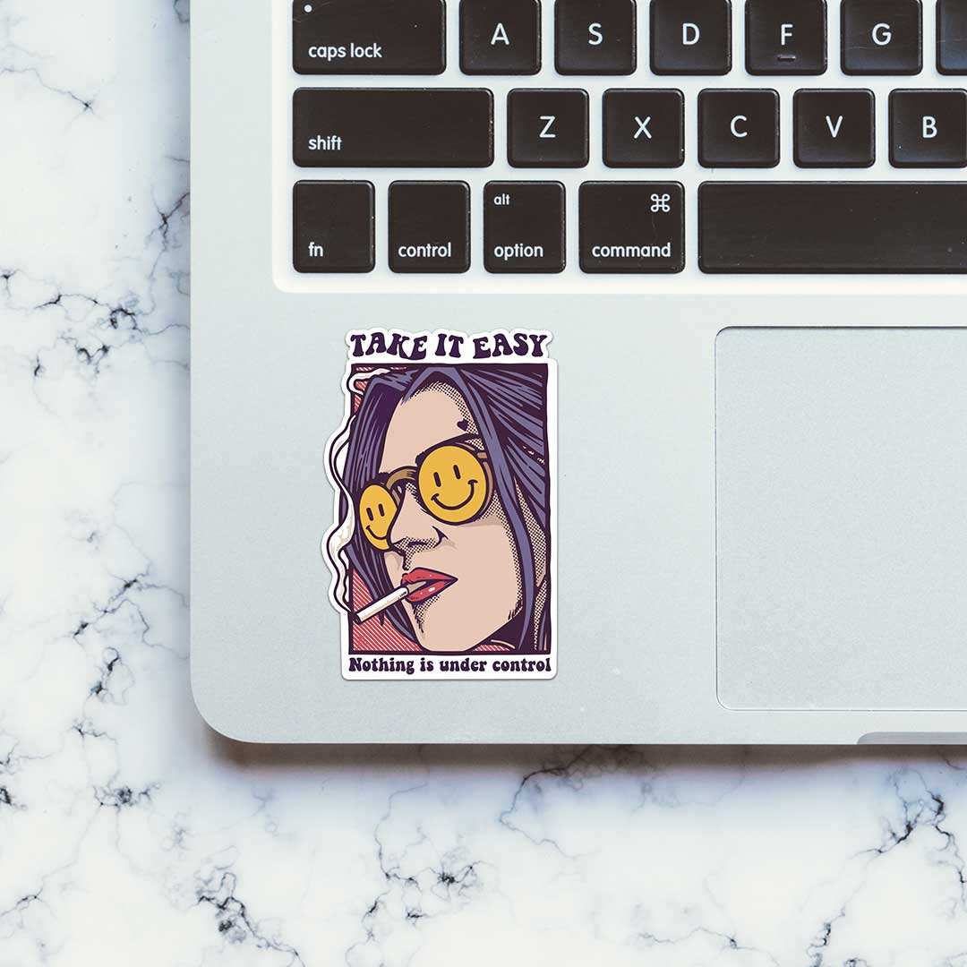 Take It Easy Sticker waterproof vinyl decal for laptop, bike, car & bottle