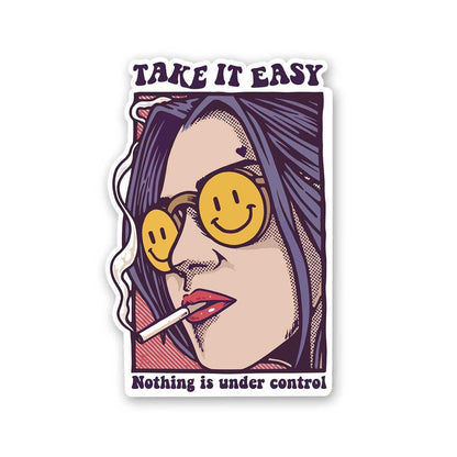Take It Easy Sticker waterproof vinyl decal for laptop, bike, car & bottle
