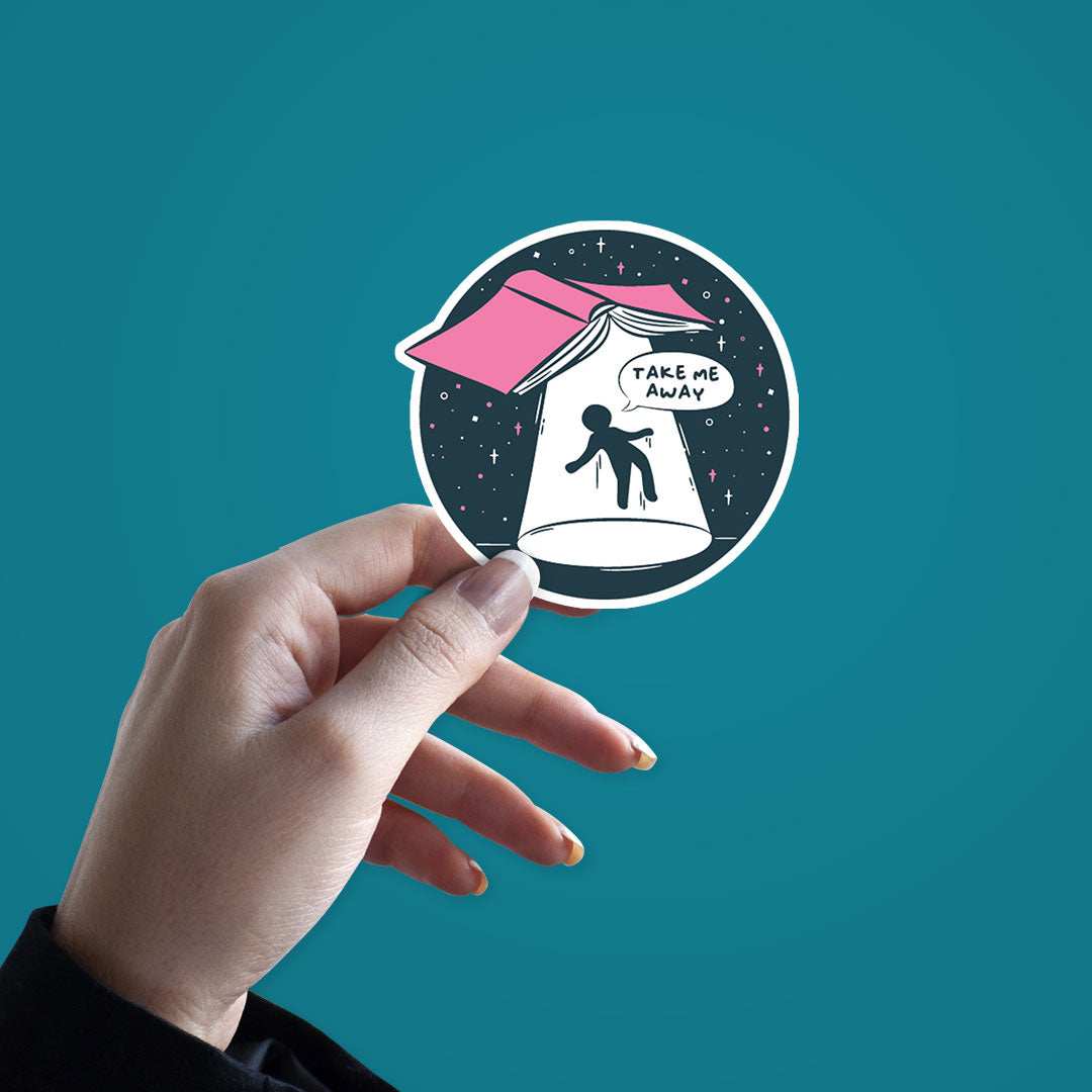 Take Me Away Sticker waterproof vinyl decal for laptop, bike, car & bottle