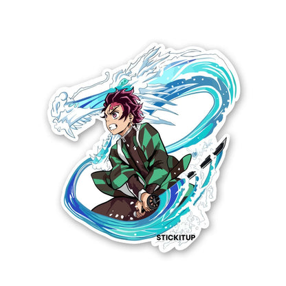 Tanjiro water breathing forms Sticker - STICK IT UP