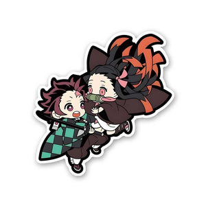 Tanjro & Nezuko Kamado Sticker waterproof vinyl decal for laptop, bike, car & bottle