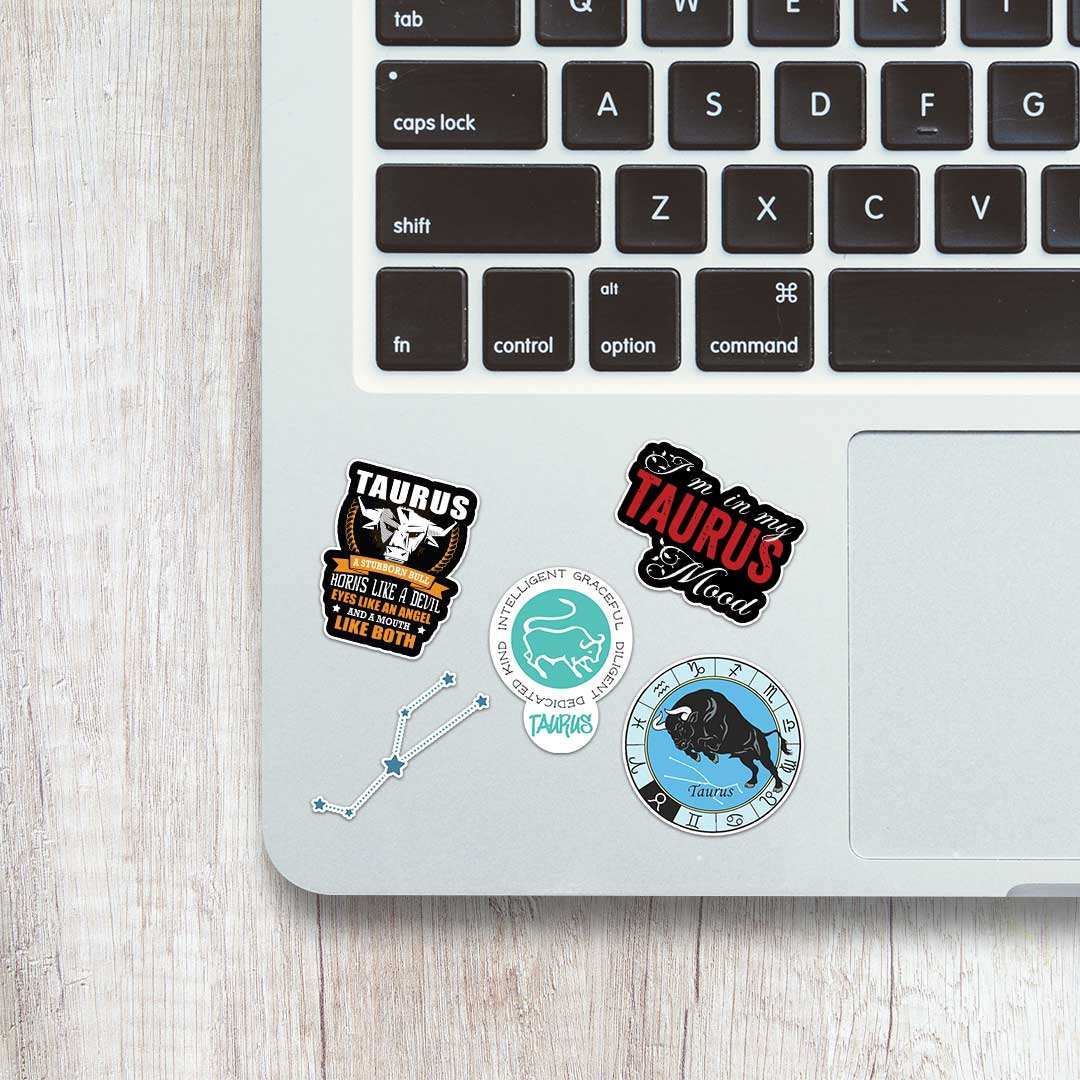 Taurus Mini Sticker Sheet waterproof vinyl decal for laptop, bike, car & bottle