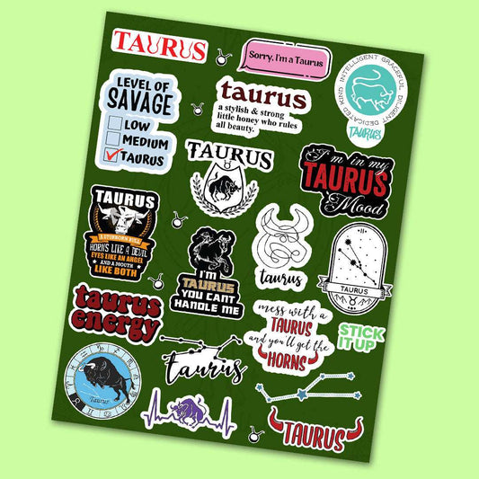 Taurus Mini Sticker Sheet - STICK IT UP
