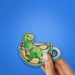 Tea Rex Glitter Sticker waterproof vinyl decal for laptop, bike, car & bottle