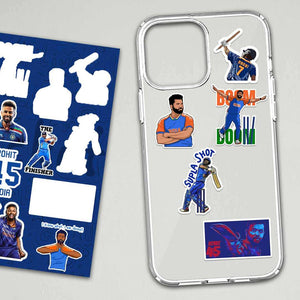 Team India Mini Sticker Sheet waterproof vinyl decal for laptop, bike, car & bottle