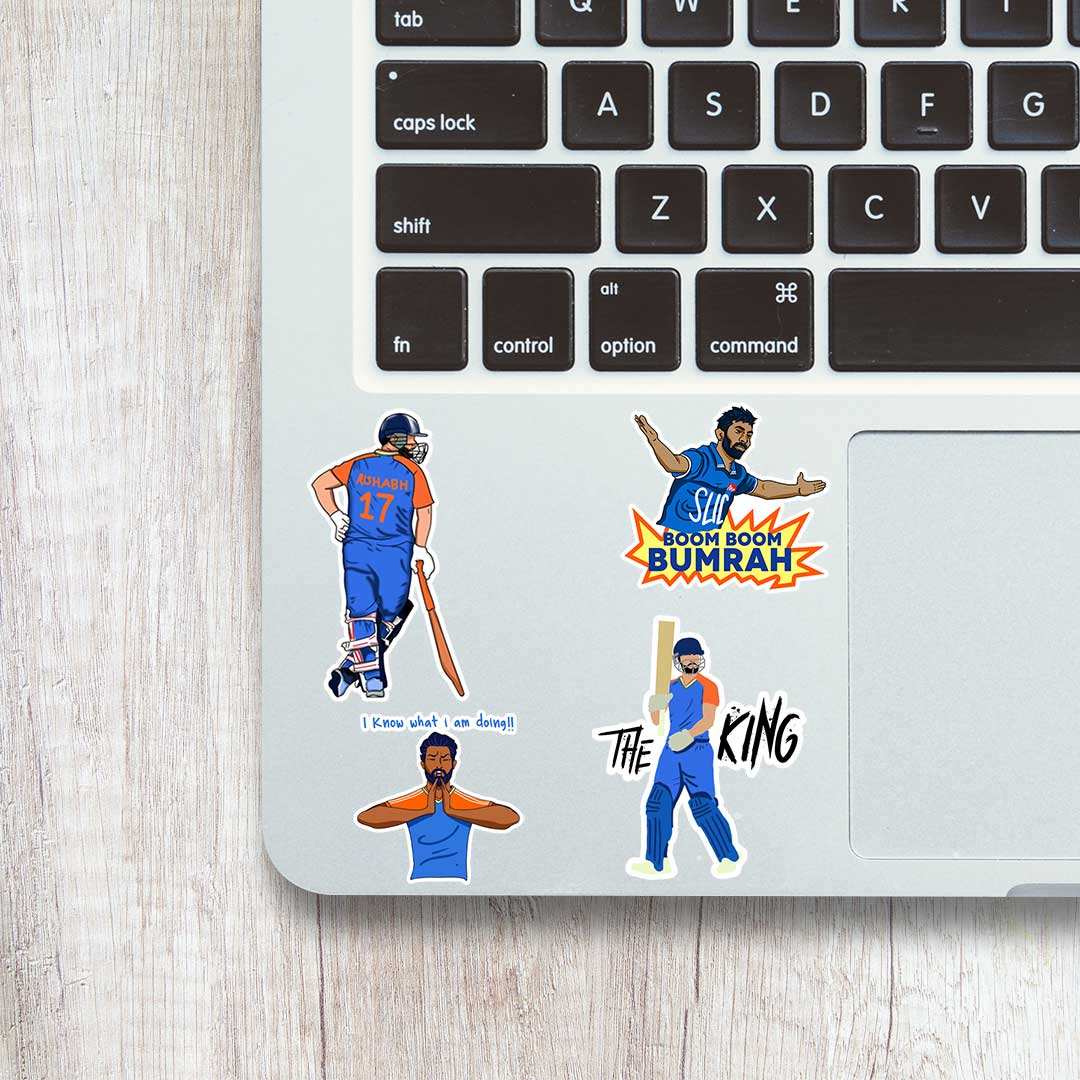 Team India Mini Sticker Sheet waterproof vinyl decal for laptop, bike, car & bottle