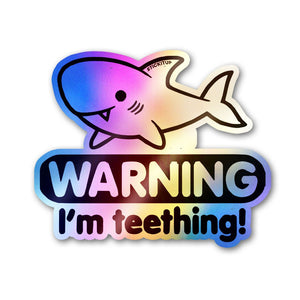 Teething Sticker Holographic Stickers waterproof vinyl decal for laptop, bike, car & bottle
