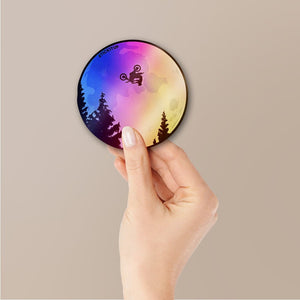 The Flying Moto Holographic Stickers waterproof vinyl decal for laptop, bike, car & bottle