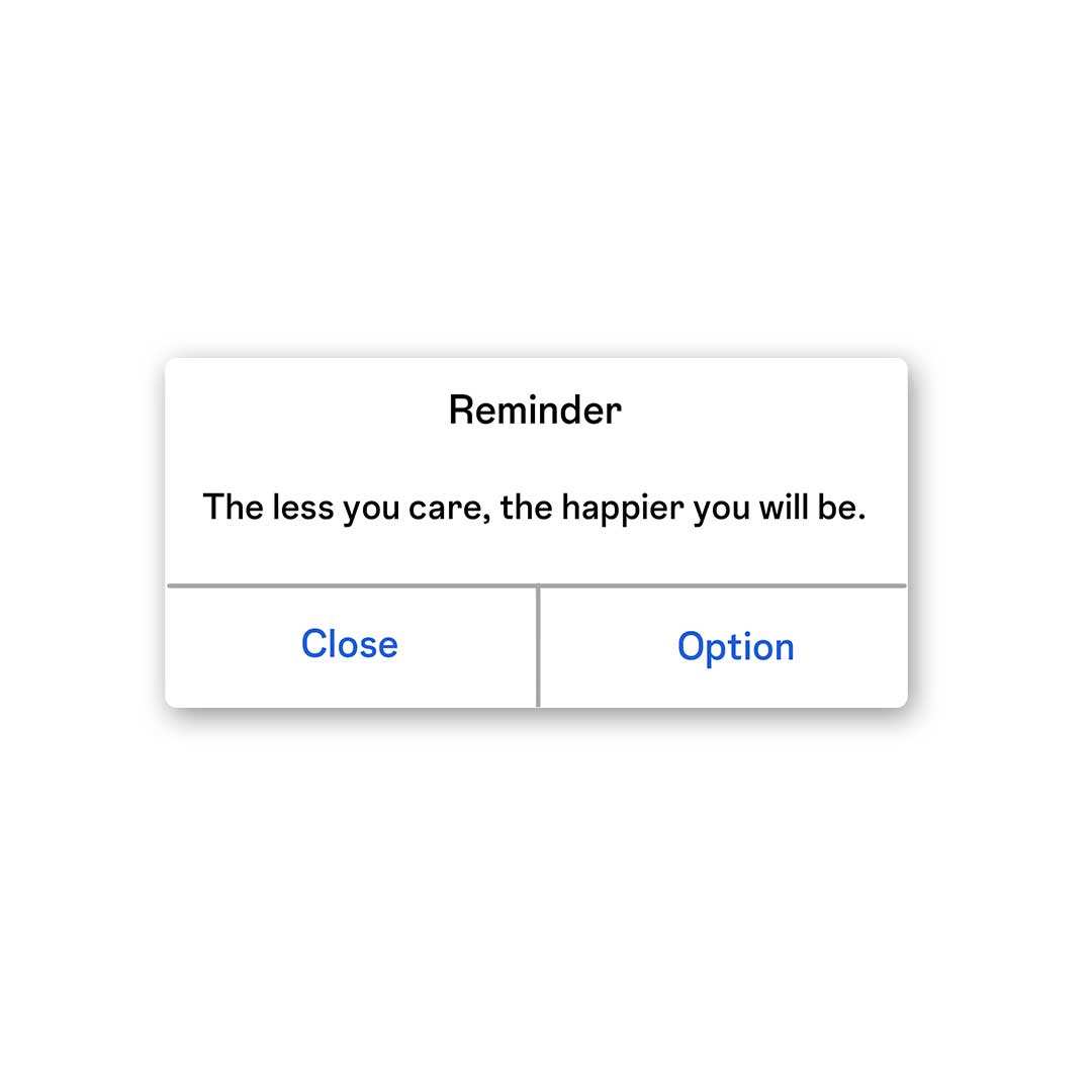 The Less You Care, The Happier You Will Be Sticker - Stickers | STICK IT UP