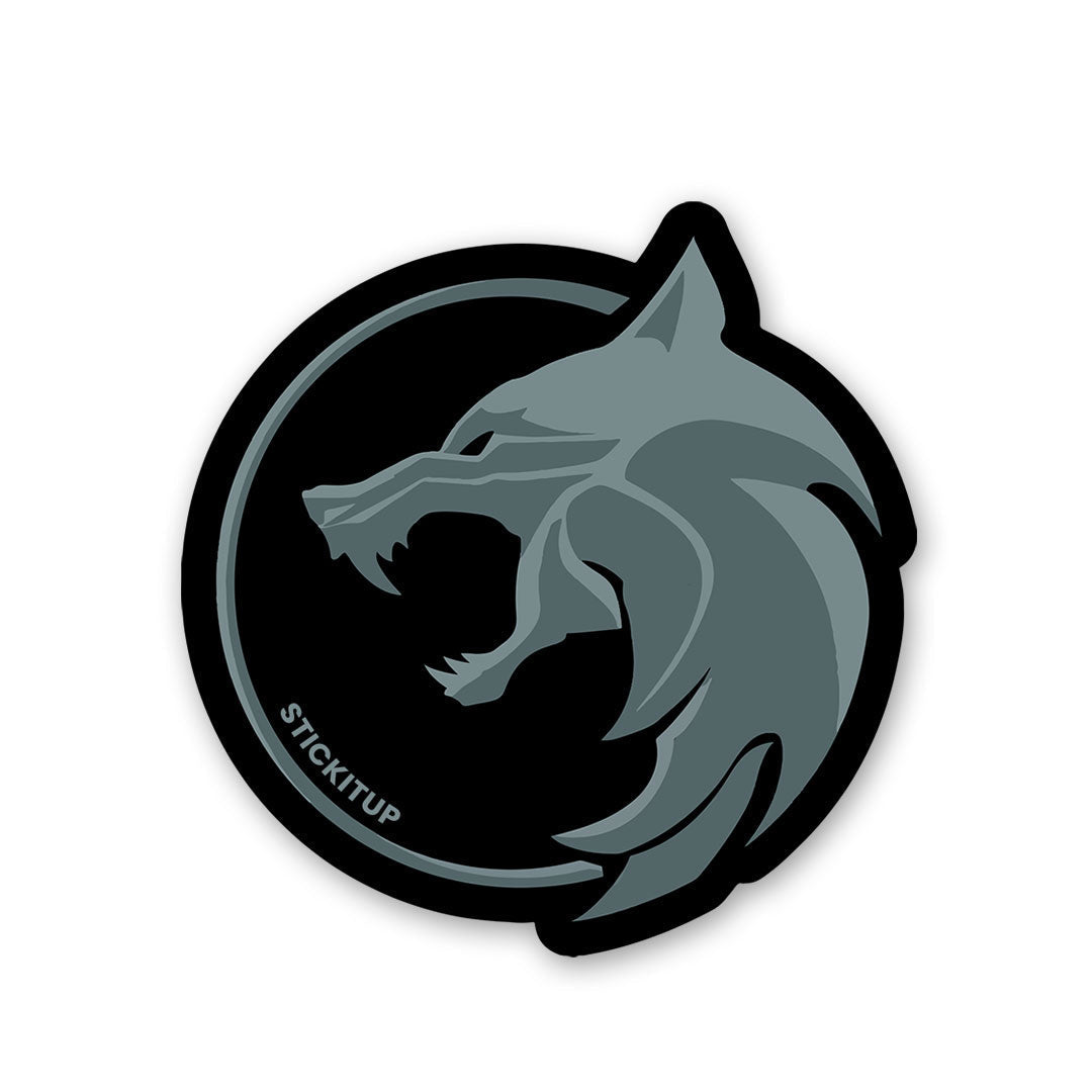 The Witcher Wolf Logo Sticker waterproof vinyl decal for laptop, bike, car & bottle
