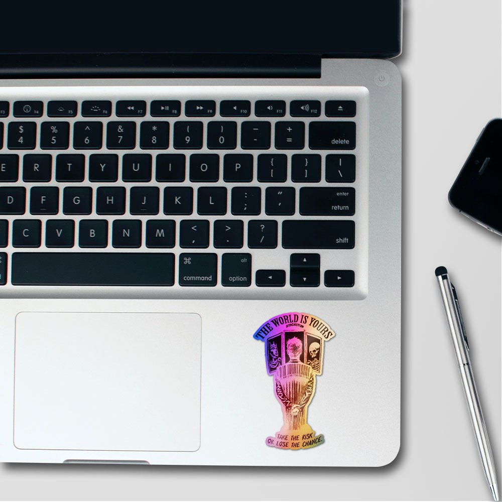 The World Is Yours Holographic Stickers waterproof vinyl decal for laptop, bike, car & bottle