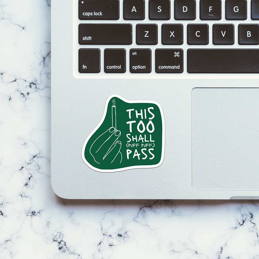 This Too Shall Pass Sticker waterproof vinyl decal for laptop, bike, car & bottle