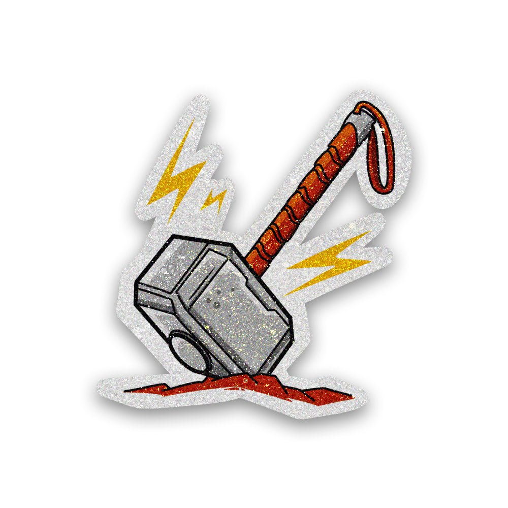 Worthy Hammer Glitter Sticker - Glitter Stickers | STICK IT UP
