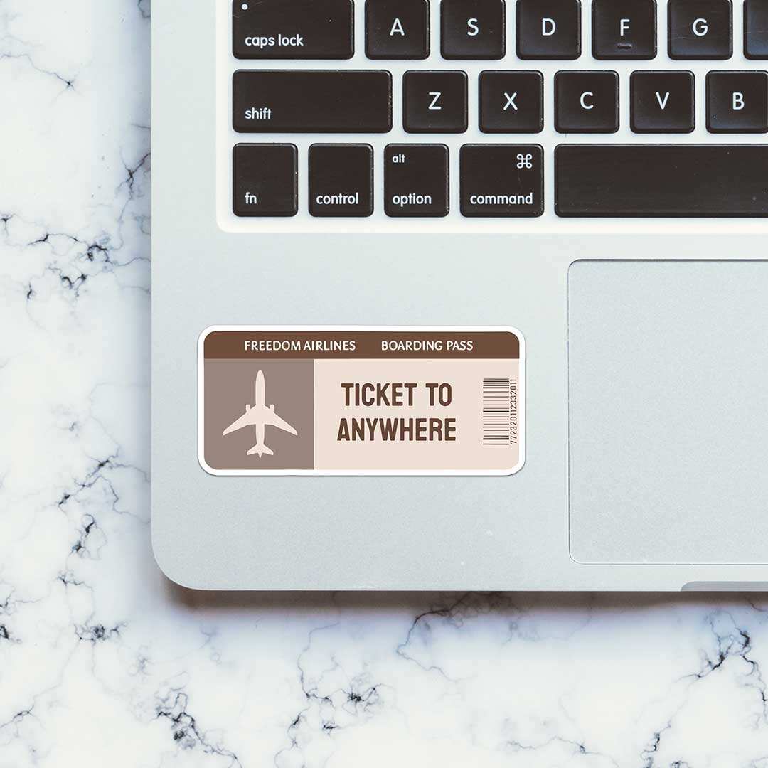 Ticket Sticker waterproof vinyl decal for laptop, bike, car & bottle