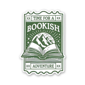 Time For A Bookish Advanture Sticker waterproof vinyl decal for laptop, bike, car & bottle