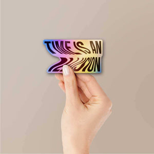 Time Is An Illusion Holographic Sticker waterproof vinyl decal for laptop, bike, car & bottle
