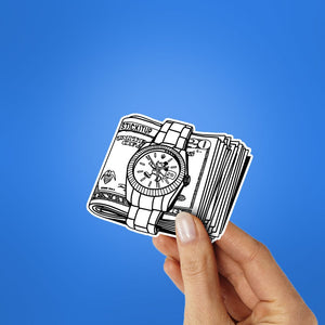 Time Is Money Sticker waterproof vinyl decal for laptop, bike, car & bottle