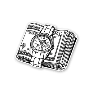 Time Is Money Sticker waterproof vinyl decal for laptop, bike, car & bottle