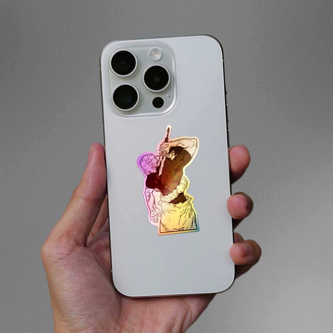 Toji Back Holographic Sticker waterproof vinyl decal for laptop, bike, car & bottle