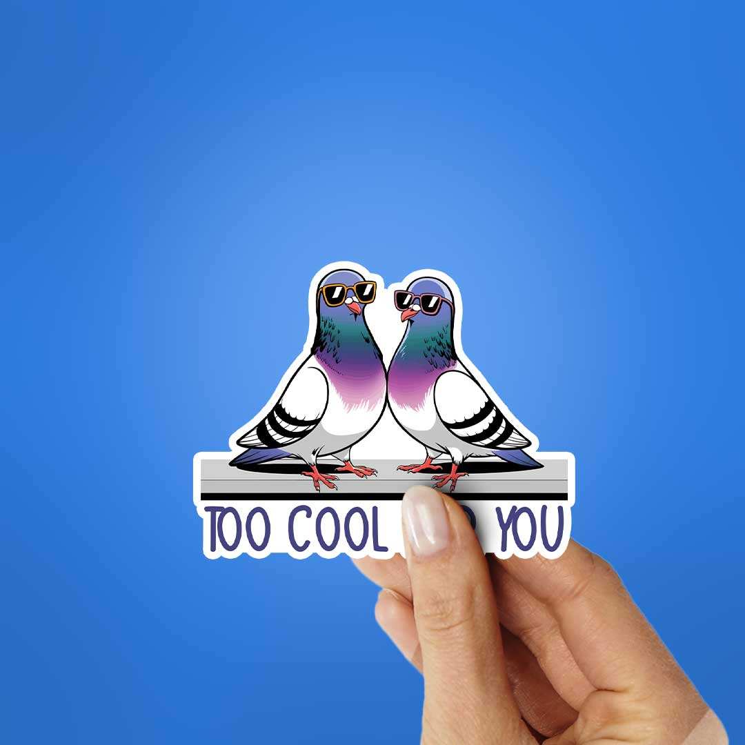 Too Cool For You Sticker waterproof vinyl decal for laptop, bike, car & bottle