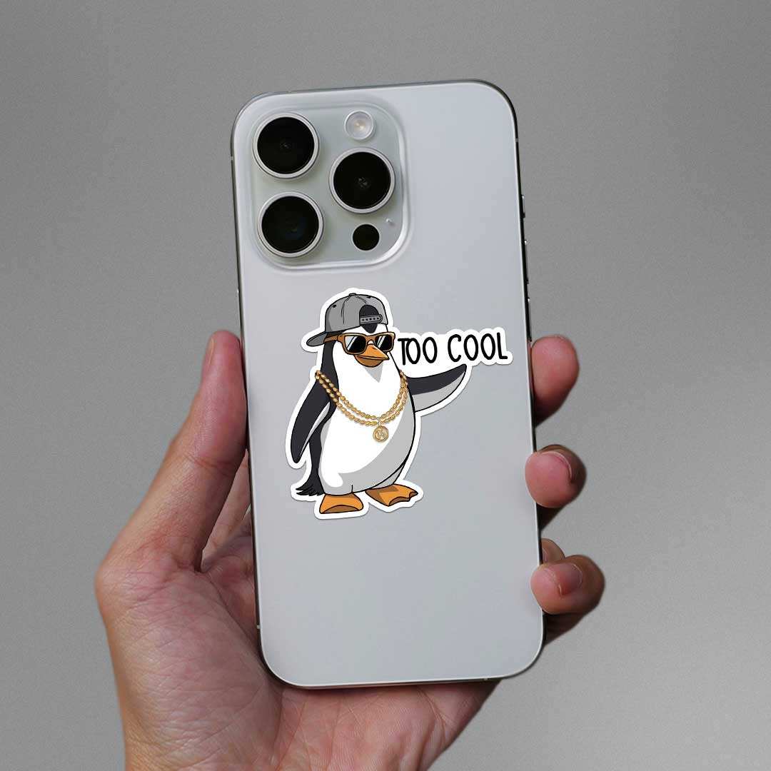 Too Cool Sticker waterproof vinyl decal for laptop, bike, car & bottle