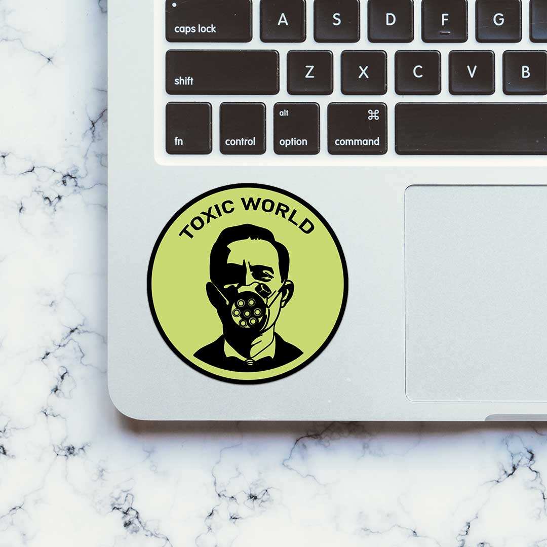Toxic World Sticker waterproof vinyl decal for laptop, bike, car & bottle