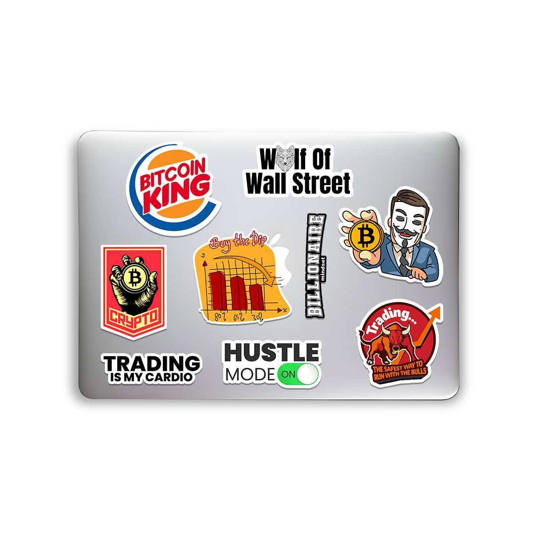 Trader Sticker Packs [50 sticker] waterproof vinyl decal for laptop, bike, car & bottle