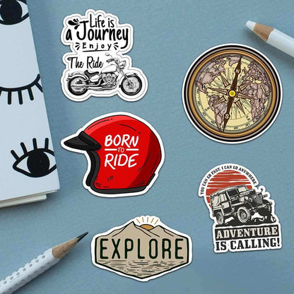 Travel Sticker Pack [5 sticker] waterproof vinyl decal for laptop, bike, car & bottle