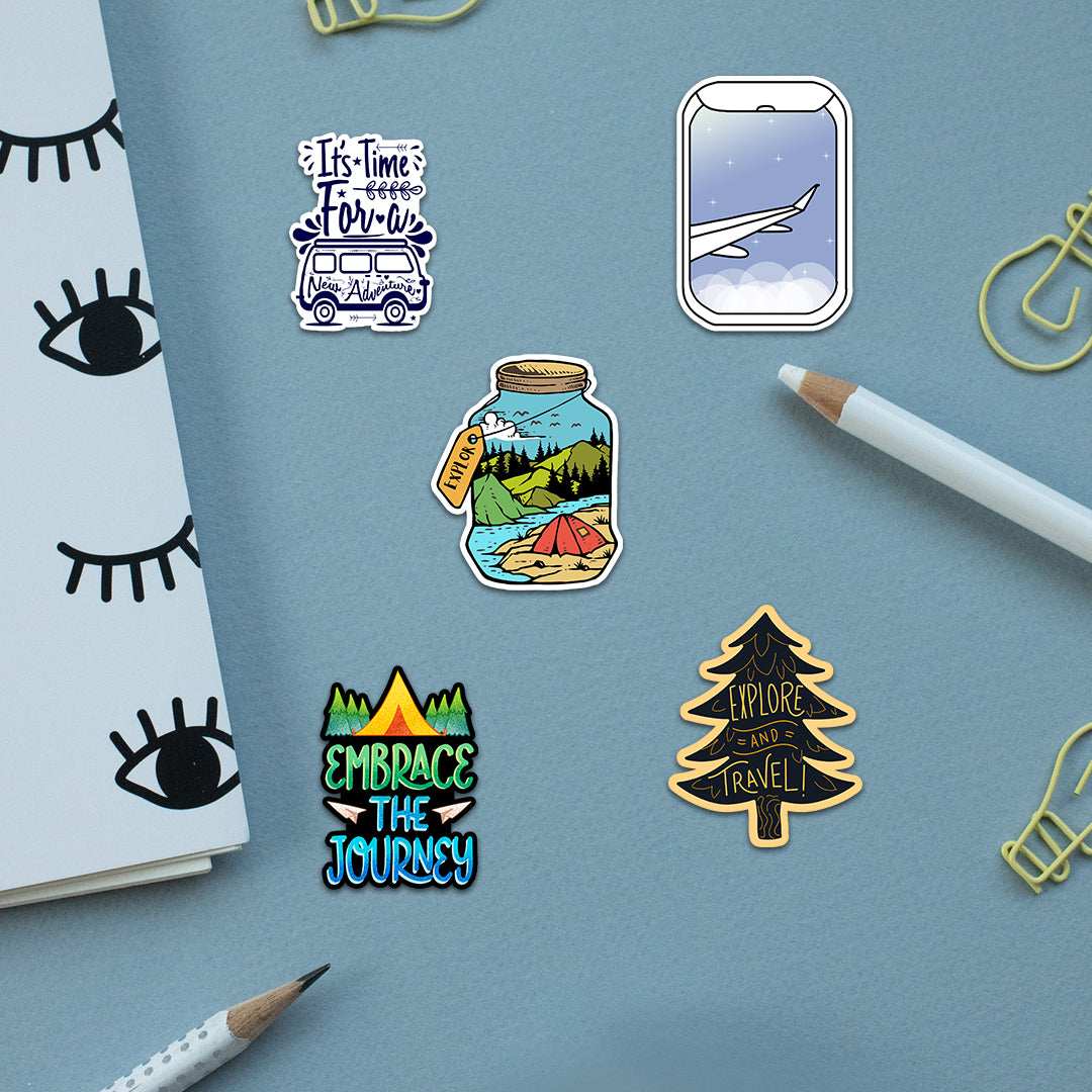 Travel Sticker Packs [50 sticker] waterproof vinyl decal for laptop, bike, car & bottle