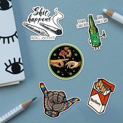 Trippy Sticker Pack [5 sticker] waterproof vinyl decal for laptop, bike, car & bottle