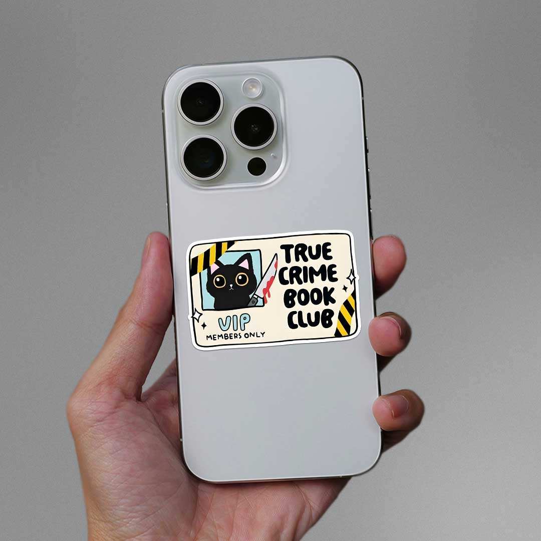True Crime Book Club Sticker waterproof vinyl decal for laptop, bike, car & bottle