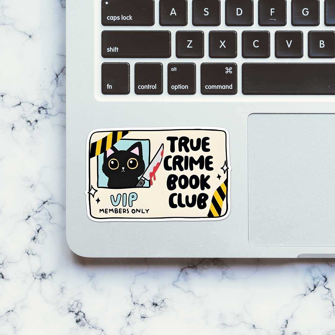 True Crime Book Club Sticker waterproof vinyl decal for laptop, bike, car & bottle