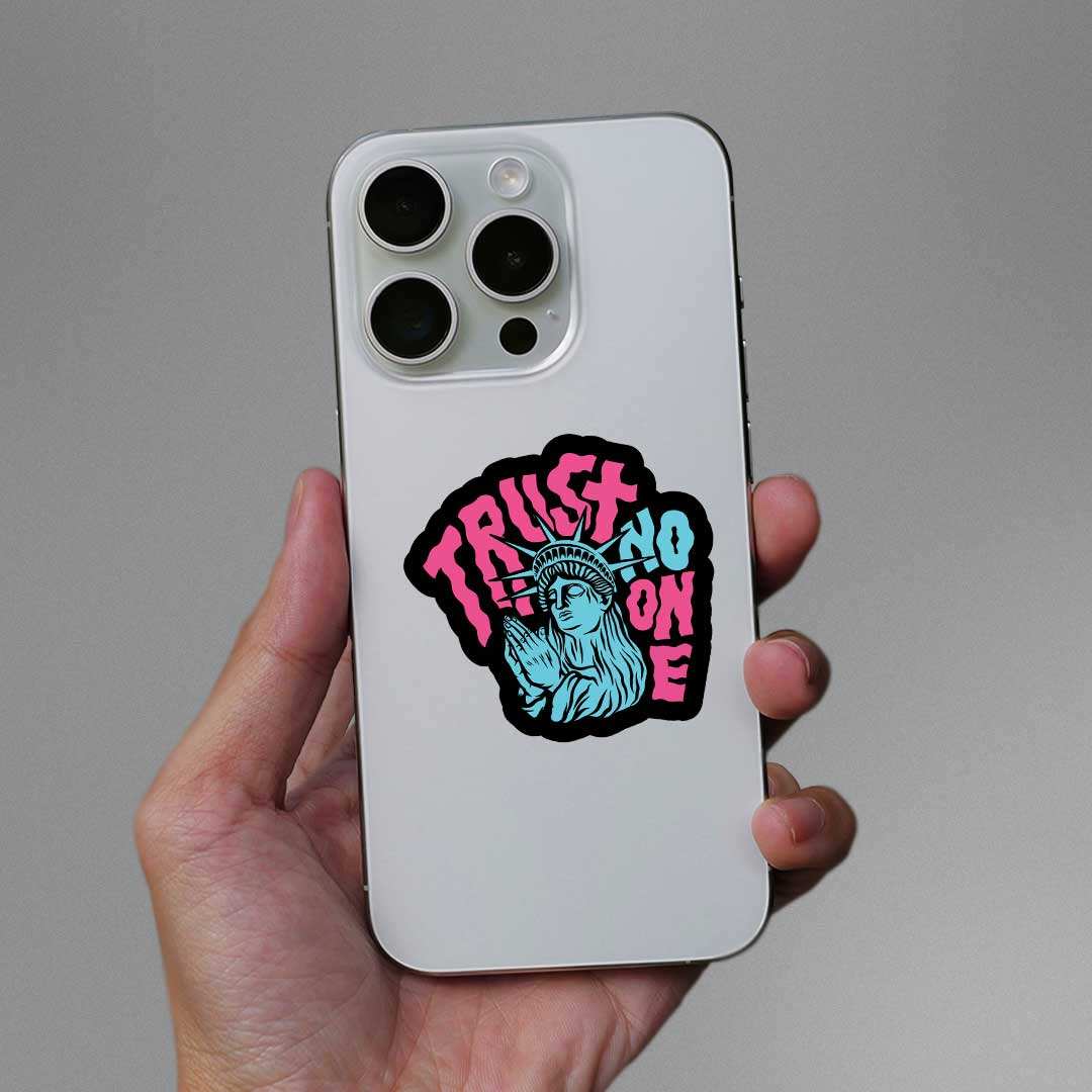 Trust No One 1.0 sticker waterproof vinyl decal for laptop, bike, car & bottle