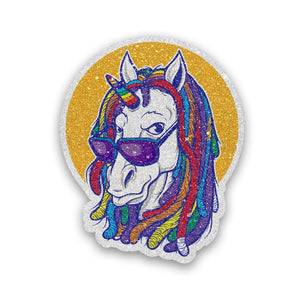 Unicorn Rainbows Glitter Sticker waterproof vinyl decal for laptop, bike, car & bottle