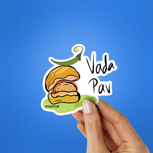 Vada Pav Sticker waterproof vinyl decal for laptop, bike, car & bottle