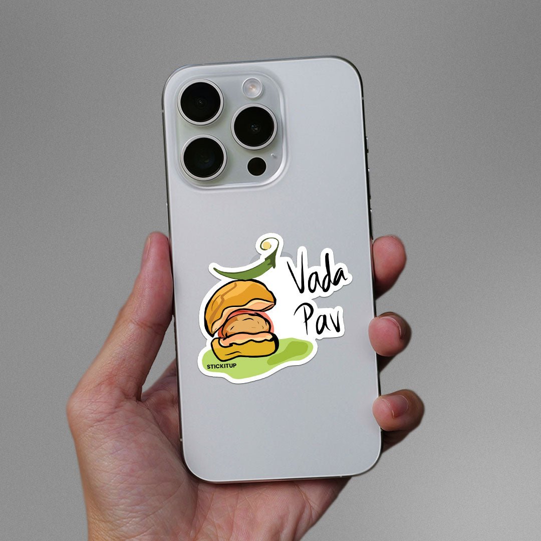 Vada Pav Sticker waterproof vinyl decal for laptop, bike, car & bottle