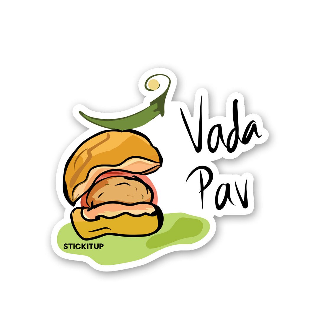 Vada Pav Sticker waterproof vinyl decal for laptop, bike, car & bottle