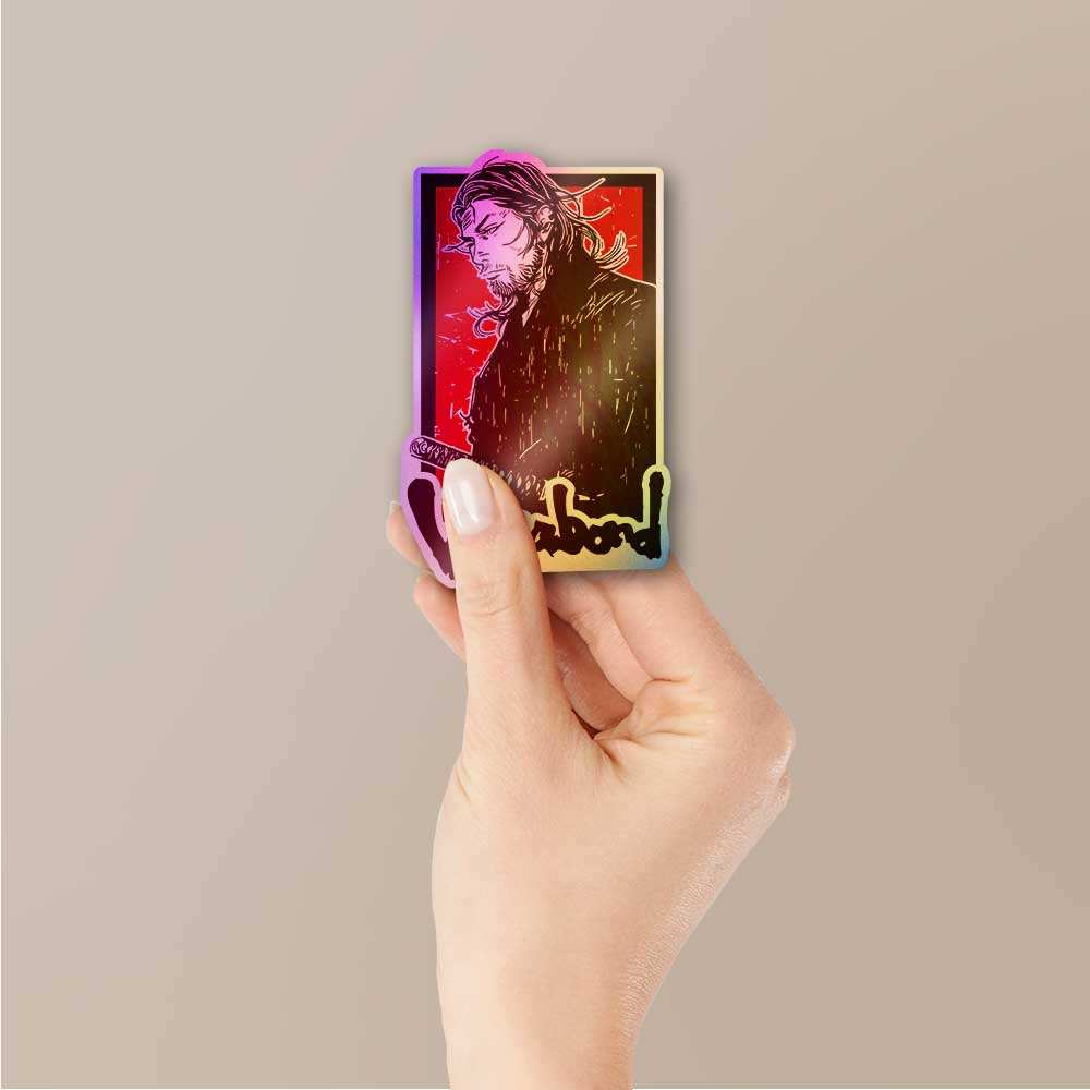 Vagabond Ronin Spirit Holographic Sticker waterproof vinyl decal for laptop, bike, car & bottle