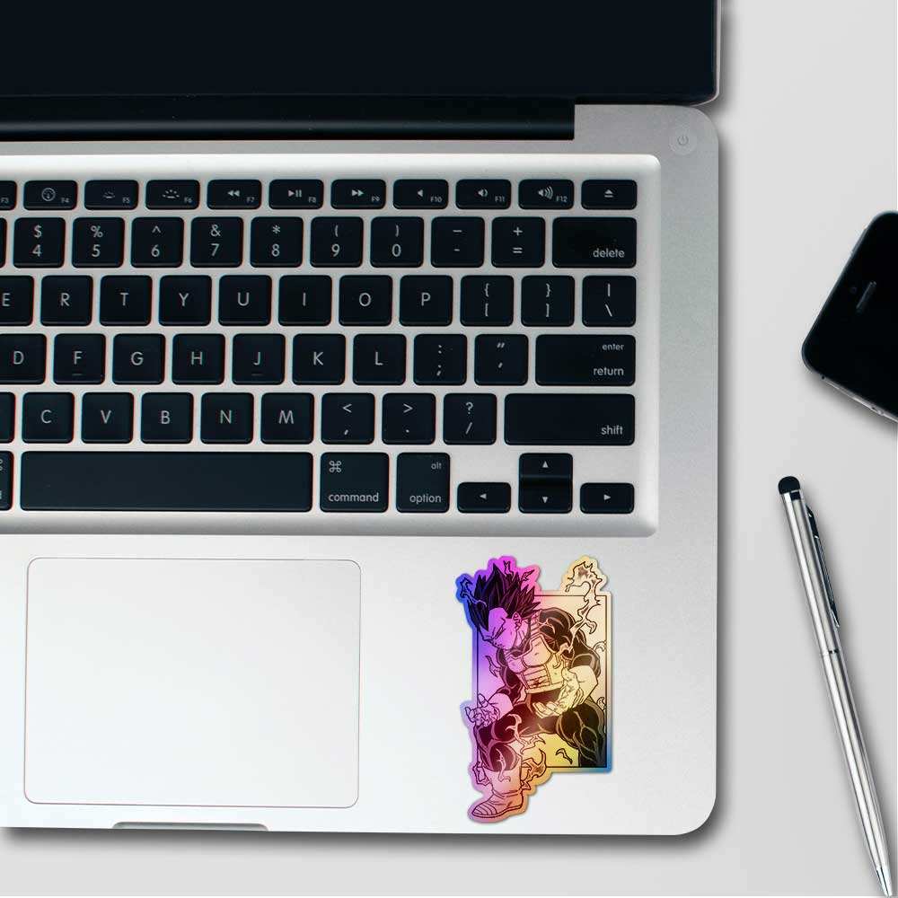 Vegeta Holographic Sticker waterproof vinyl decal for laptop, bike, car & bottle