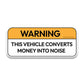 Vehicle Warning Bumper Sticker waterproof vinyl decal for laptop, bike, car & bottle