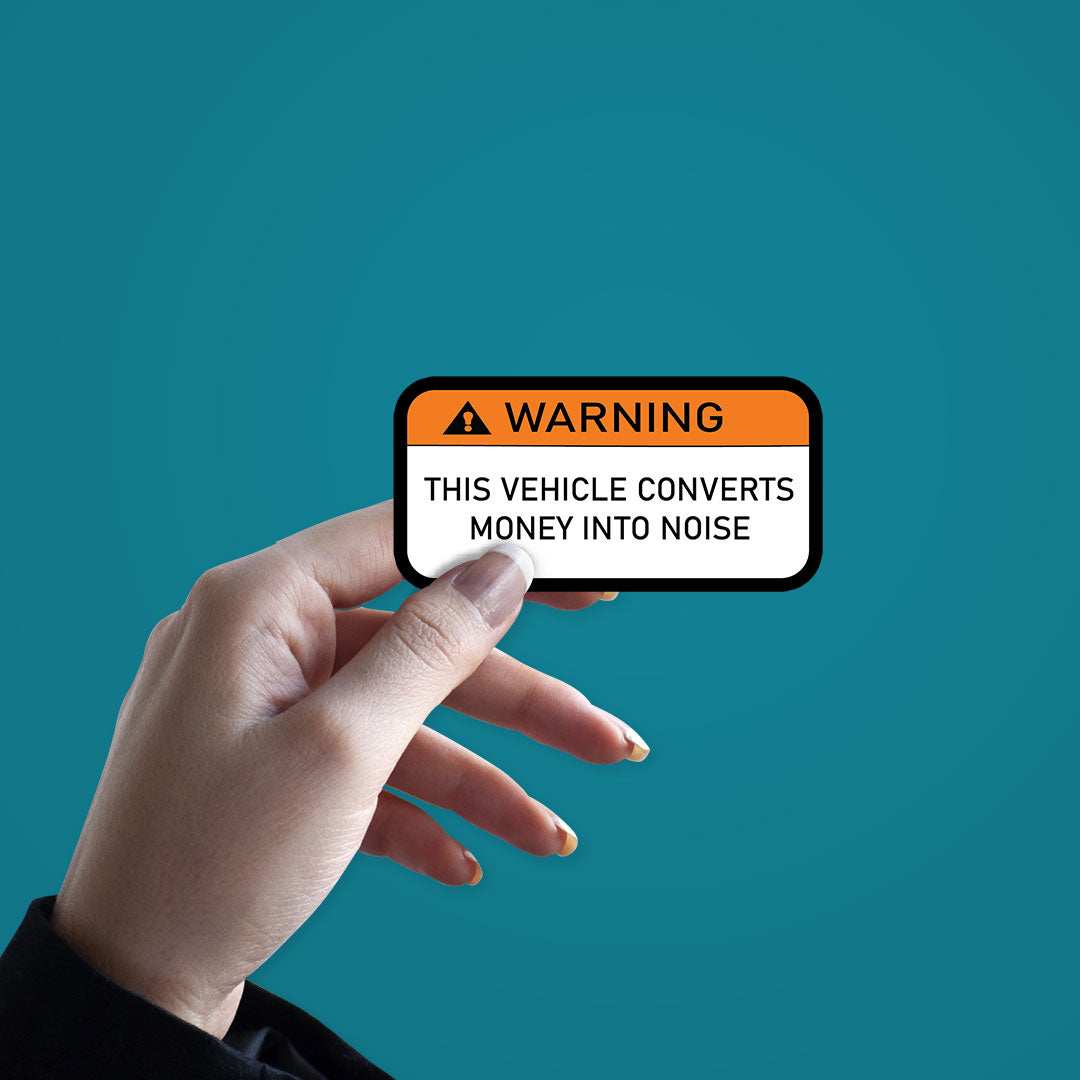 Vehicle Warning Sticker waterproof vinyl decal for laptop, bike, car & bottle