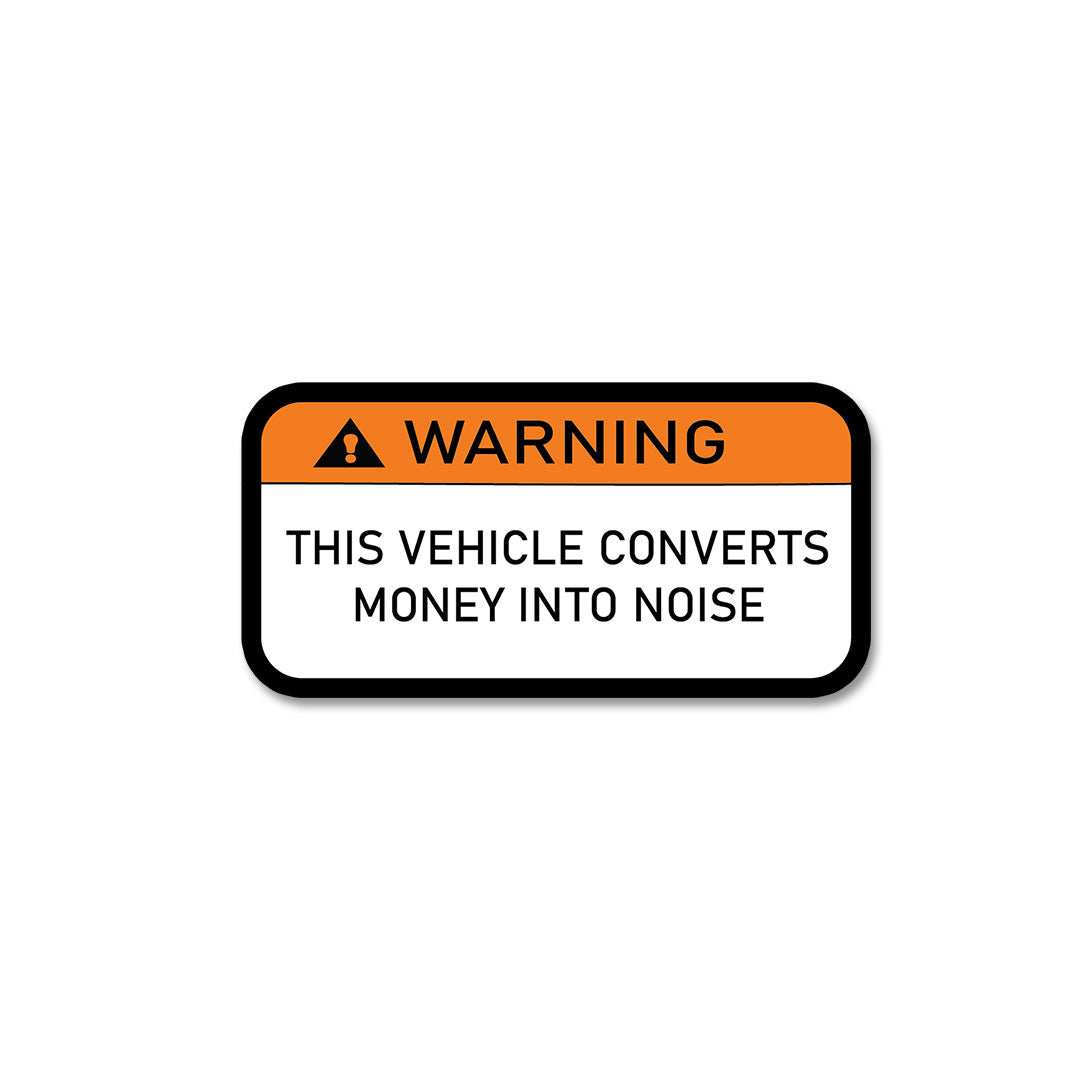 Vehicle Warning Sticker waterproof vinyl decal for laptop, bike, car & bottle