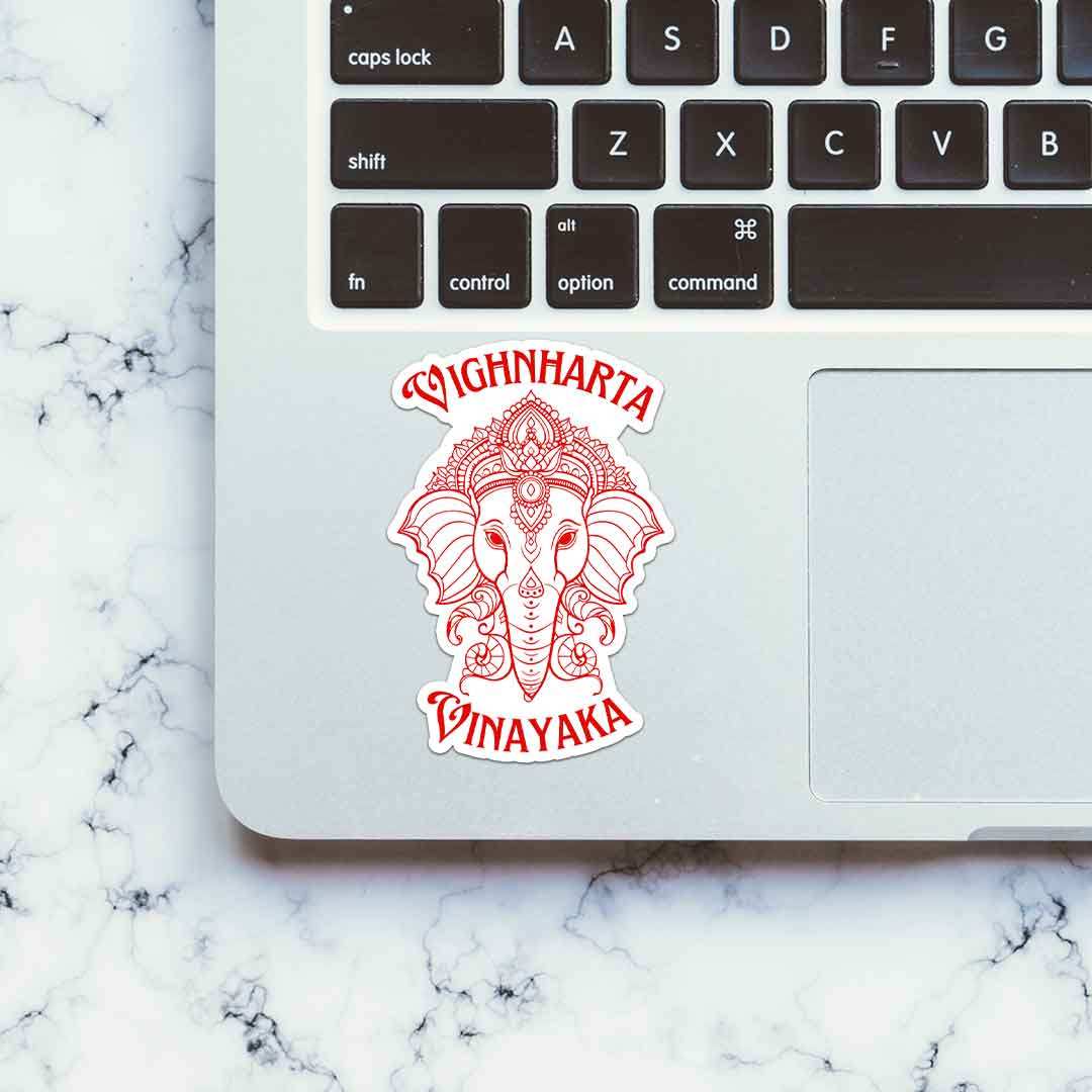 Vighnharta Sticker waterproof vinyl decal for laptop, bike, car & bottle