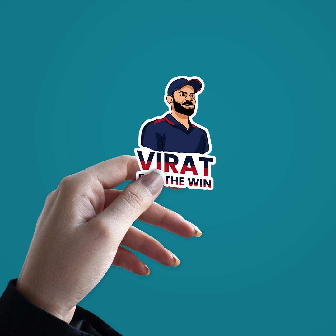 Virat For The Win Sticker waterproof vinyl decal for laptop, bike, car & bottle
