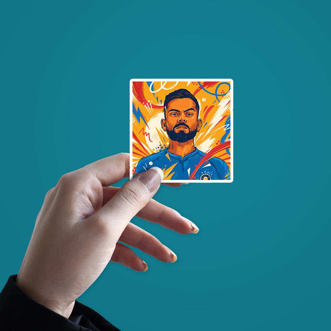 Virat Sticker waterproof vinyl decal for laptop, bike, car & bottle